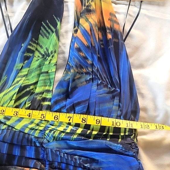 Fashion Nova Vibrant Blue & Green Halter Maxi Dress, Size: XS, NWT - Picture 3 of 16